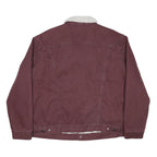 LEVI'S Mens Maroon Coach Jacket XL Cotton Blend Woven Plain Button Closure
