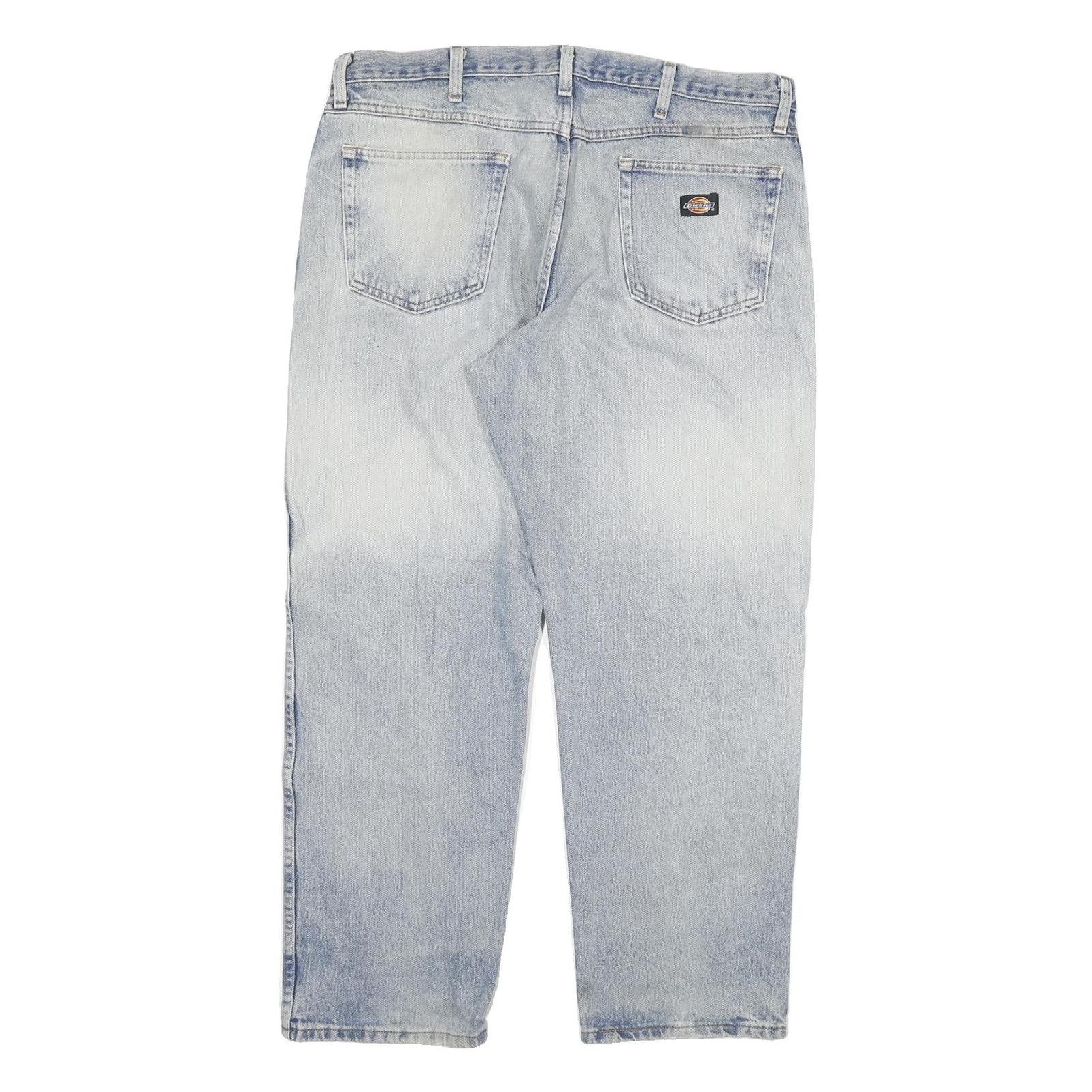 DICKIES Mens Relaxed Jeans Blue Denim Medium W38 L29 Zip Closure Casual