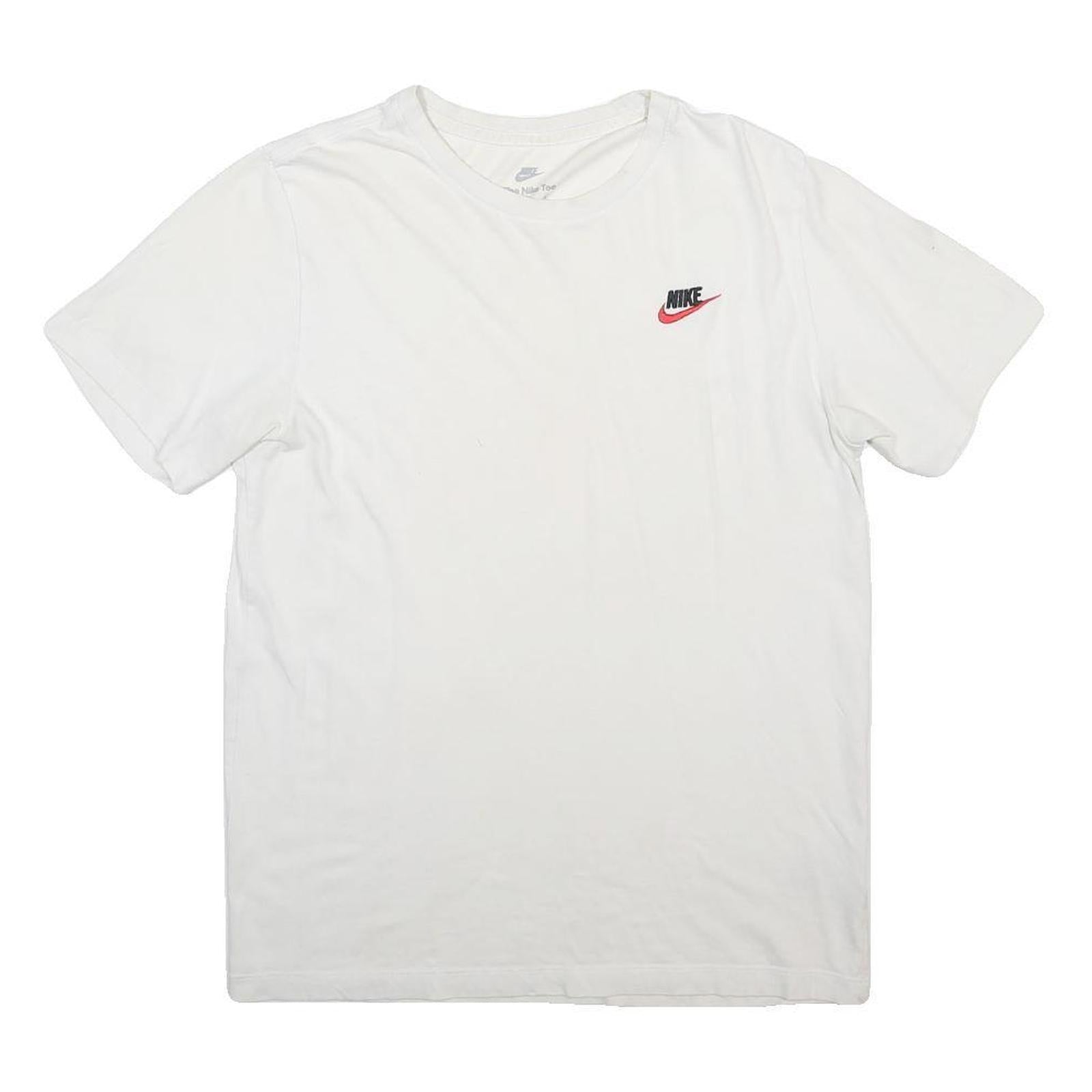 NIKE Mens White Graphic T-Shirt M Short Sleeve Crew Neck Logo