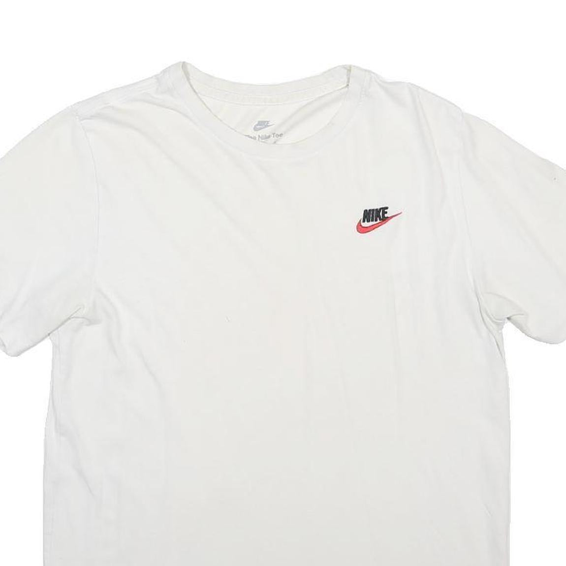 NIKE Mens White Graphic T-Shirt M Short Sleeve Crew Neck Logo