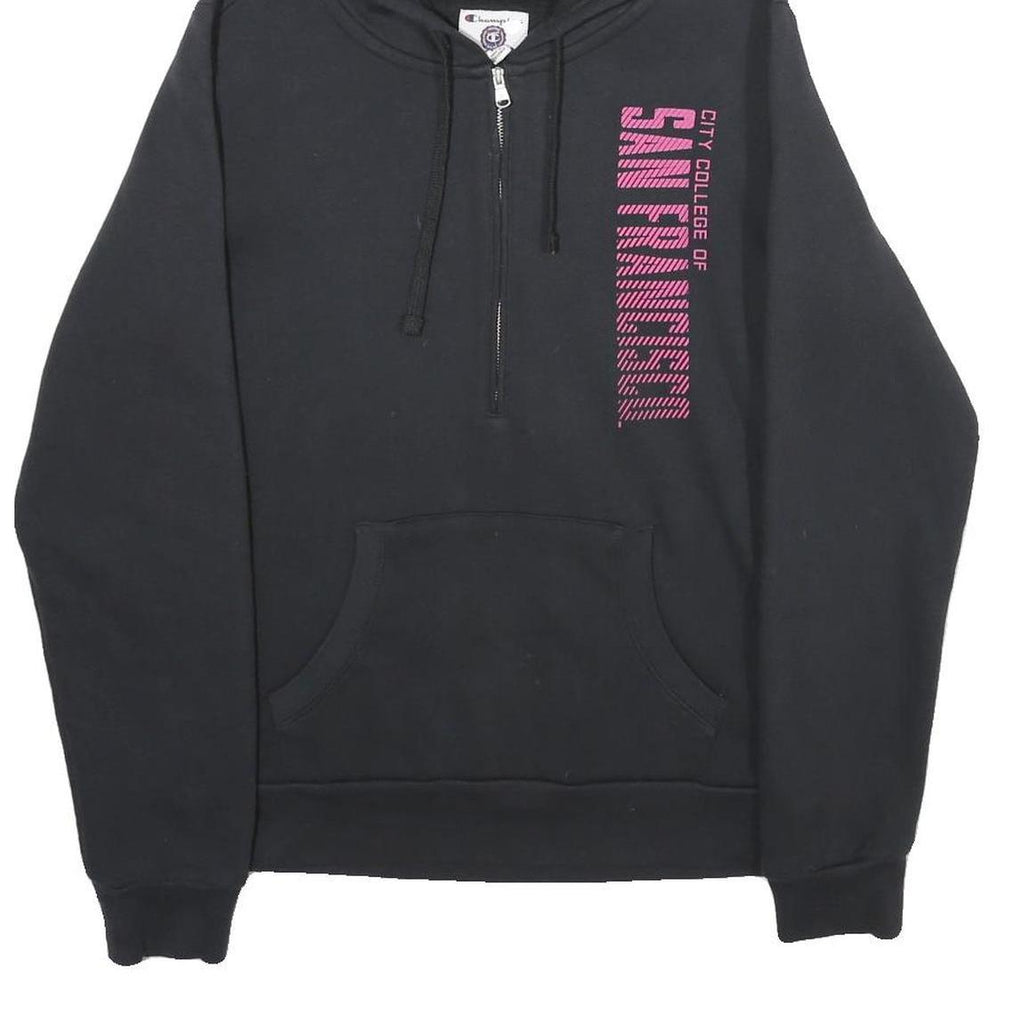 CHAMPION Womens Black City College Of San Francisco Zip Hoodie M Casual