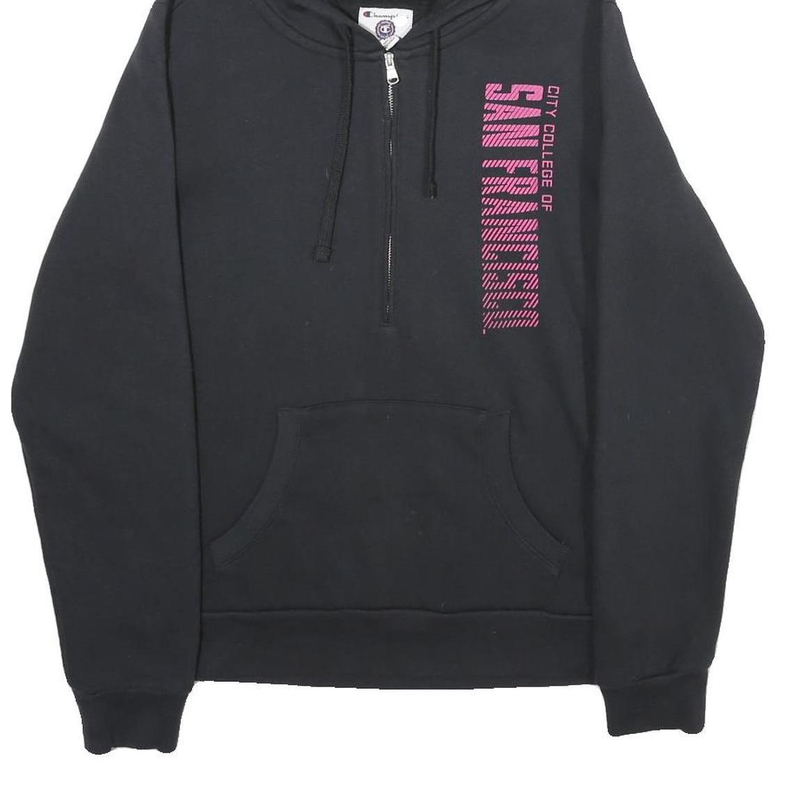 CHAMPION Womens Black City College Of San Francisco Zip Hoodie M Casual