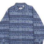 LL BEAN Mens Blue Pattern Cotton Shirt M Long Sleeve Casual Comfortable