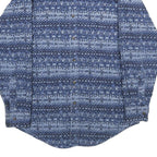 LL BEAN Mens Blue Pattern Cotton Shirt M Long Sleeve Casual Comfortable