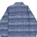 LL BEAN Mens Blue Pattern Cotton Shirt M Long Sleeve Casual Comfortable