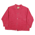 DELTA BLUES Womens Red Cotton Button Jacket 3XL Classic Plain Comfortable