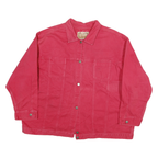 DELTA BLUES Womens Red Cotton Button Jacket 3XL Classic Plain Comfortable