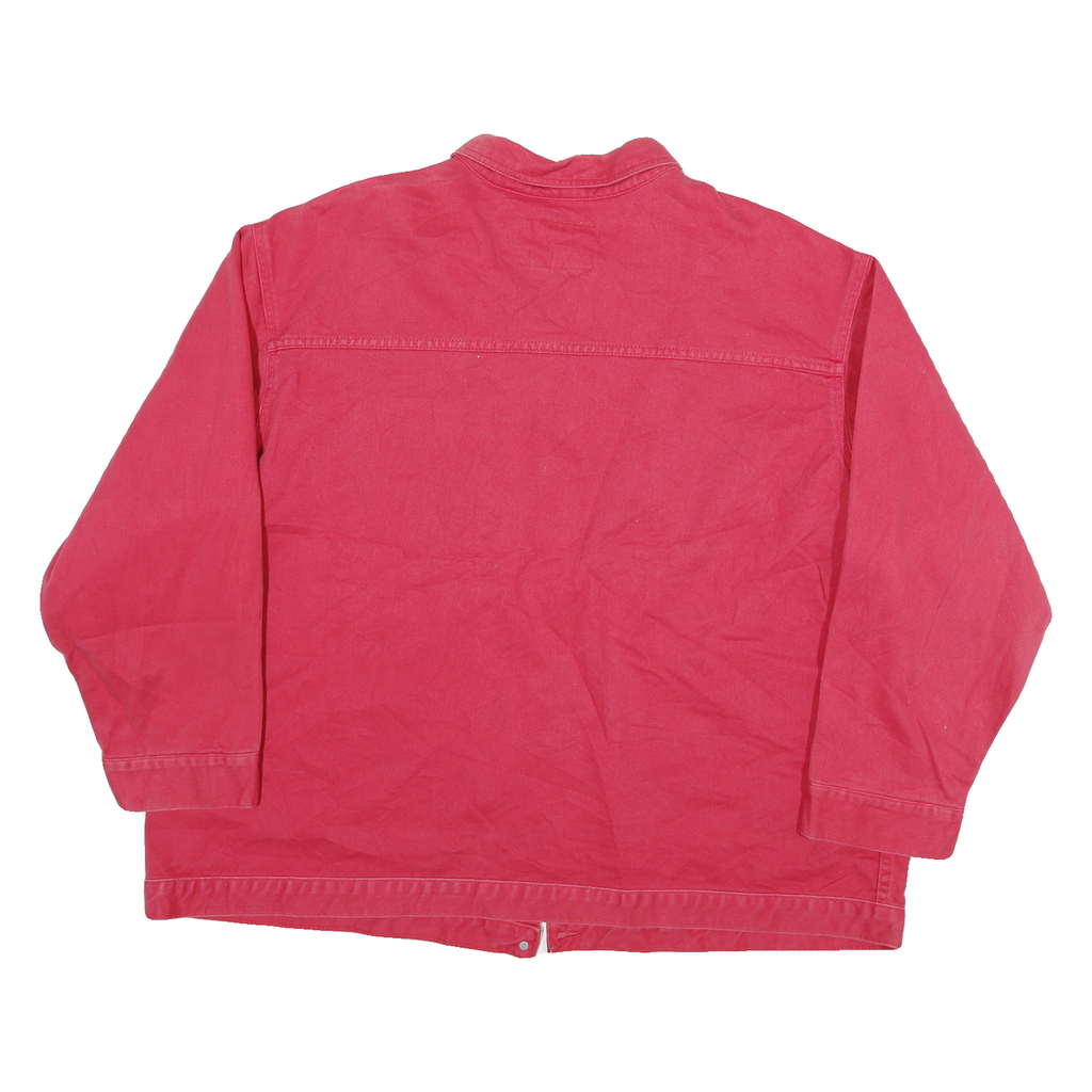 DELTA BLUES Womens Red Cotton Button Jacket 3XL Classic Plain Comfortable