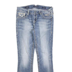 VIGOSS Womens Slim Blue Denim Medium Jeans W32 L33 Embroidered Pockets Zip