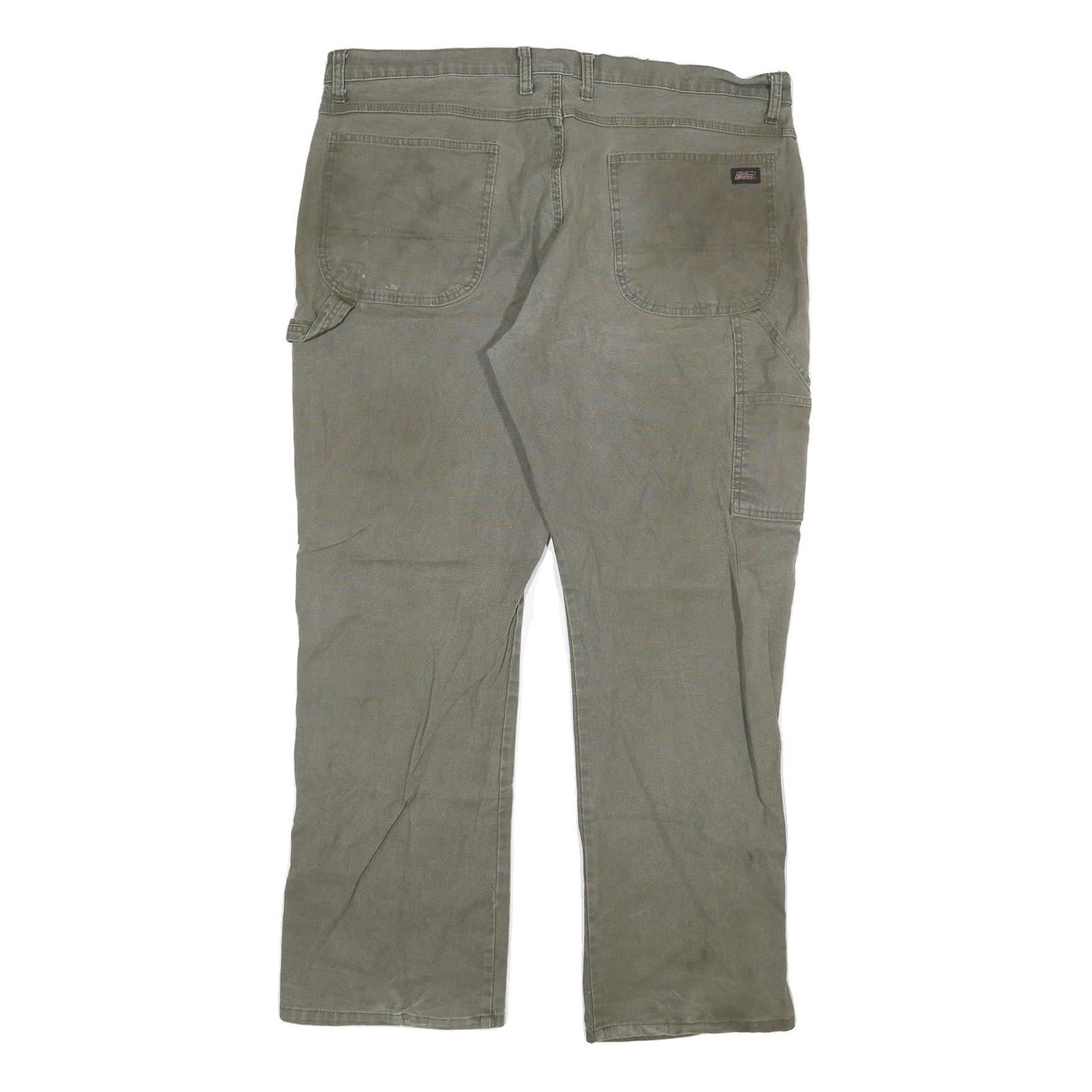 DICKIES Mens Green Regular Straight Denim Cotton Blend Medium W40 L32 Workwear