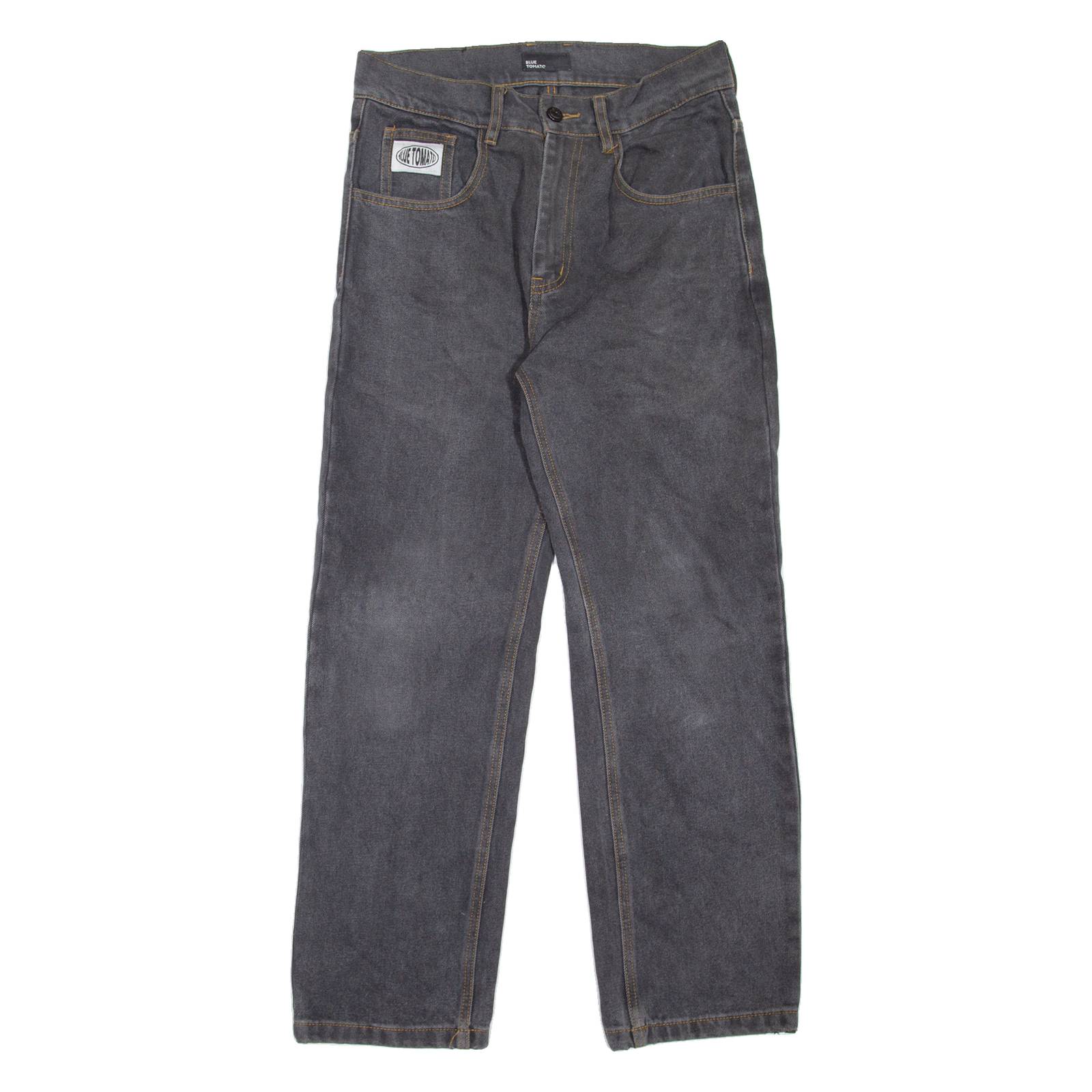 BLUE TOMATO Mens Jeans Grey Regular Straight W28 L28