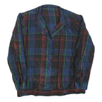 Womens Black Blue Red Green Checked Button Jacket L Woven Casual Lightweight