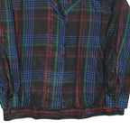 Womens Black Blue Red Green Checked Button Jacket L Woven Casual Lightweight