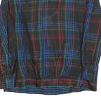Womens Black Blue Red Green Checked Button Jacket L Woven Casual Lightweight