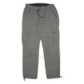 Mens Cotton Blend Grey Checked Regular Fit Straight Leg Trousers W34 L31