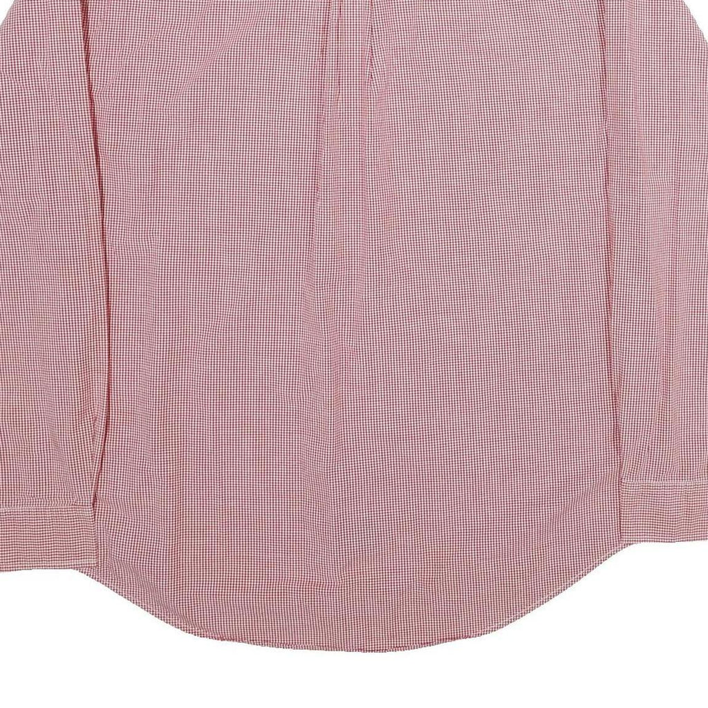 TOMMY HILFIGER Mens Red & White Check Shirt XL Button Down Long Sleeve Cotton