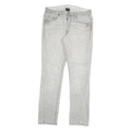 CALVIN KLEIN Mens Jeans White & Light Grey Slim Straight Denim Rinse W32 L30