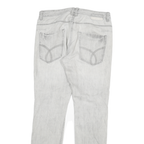 CALVIN KLEIN Mens Jeans White & Light Grey Slim Straight Denim Rinse W32 L30