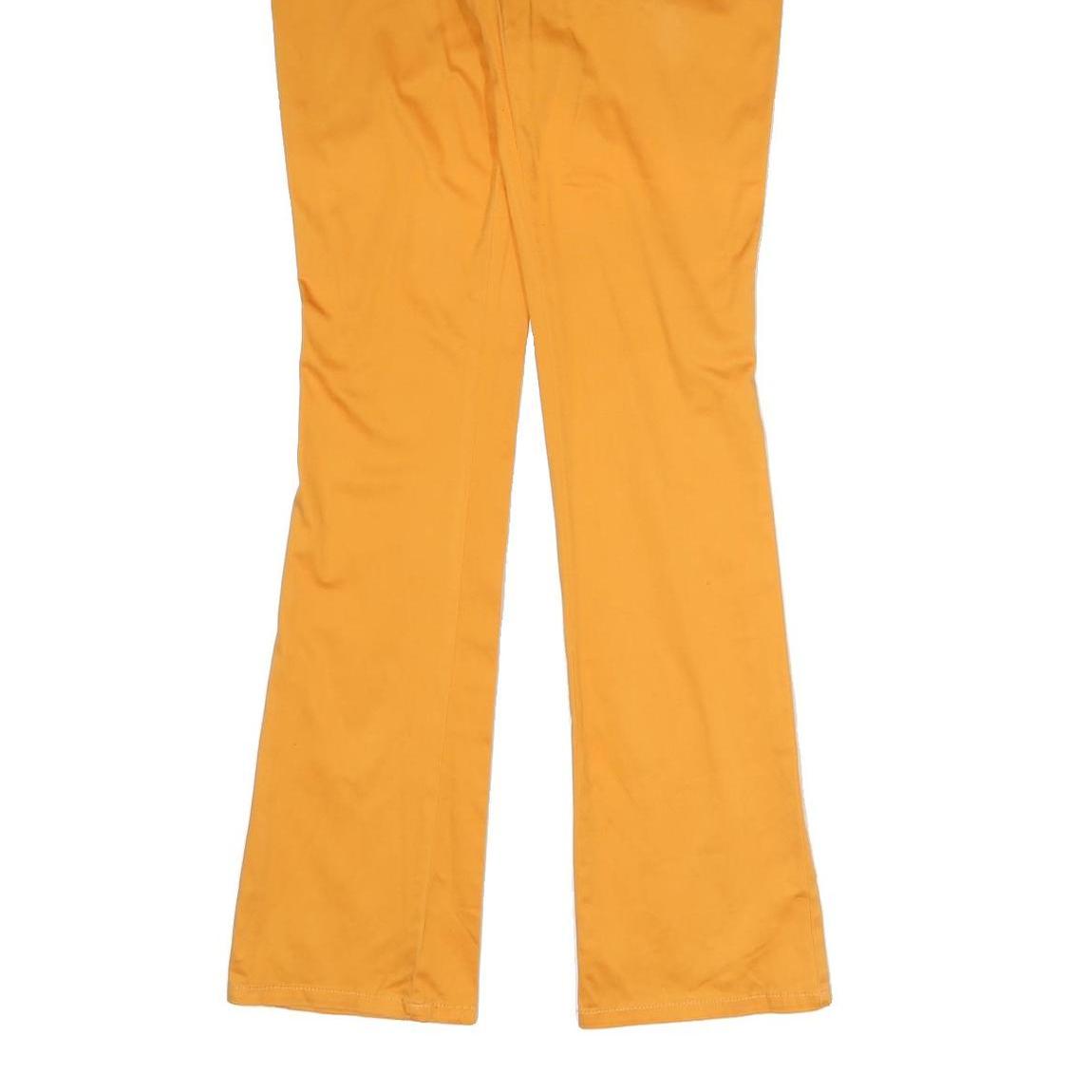 RALPH LAUREN Womens Cotton Blend Yellow Slim Bootcut Trousers W28 L32 Stylish