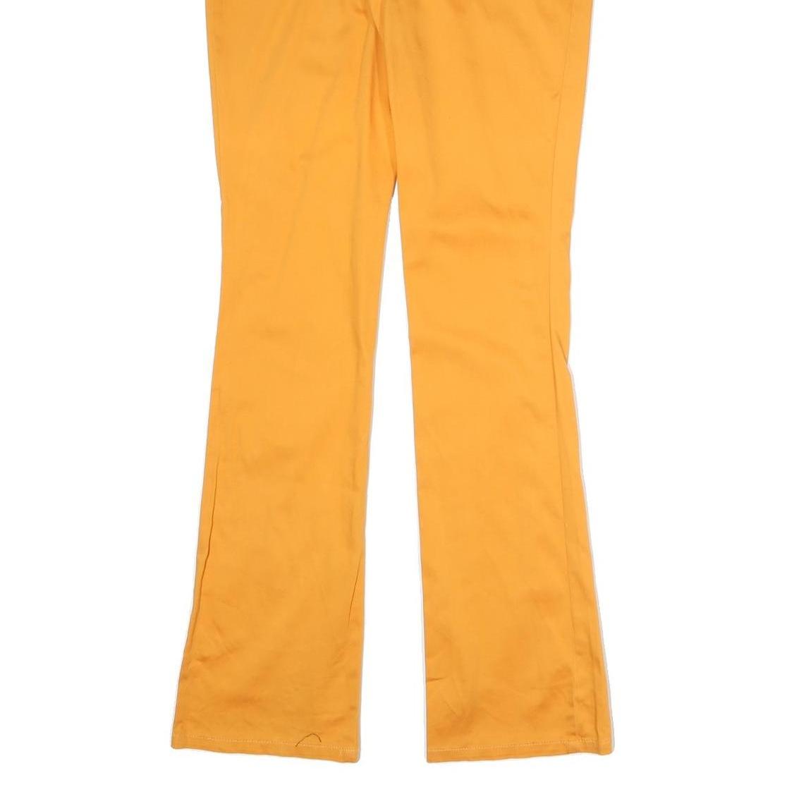 RALPH LAUREN Womens Cotton Blend Yellow Slim Bootcut Trousers W28 L32 Stylish