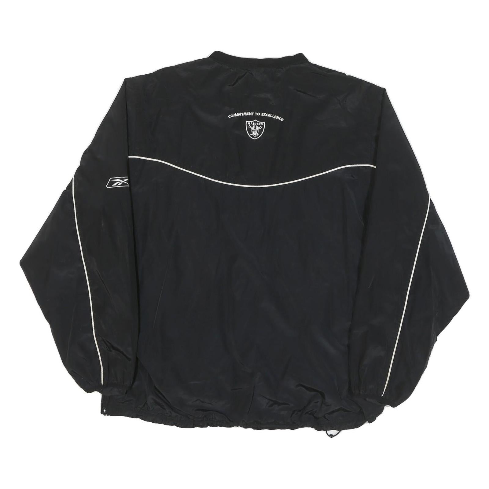 NFL Mens Black Raiders Football Polyester Blend Jacket XL Plain Sportswear