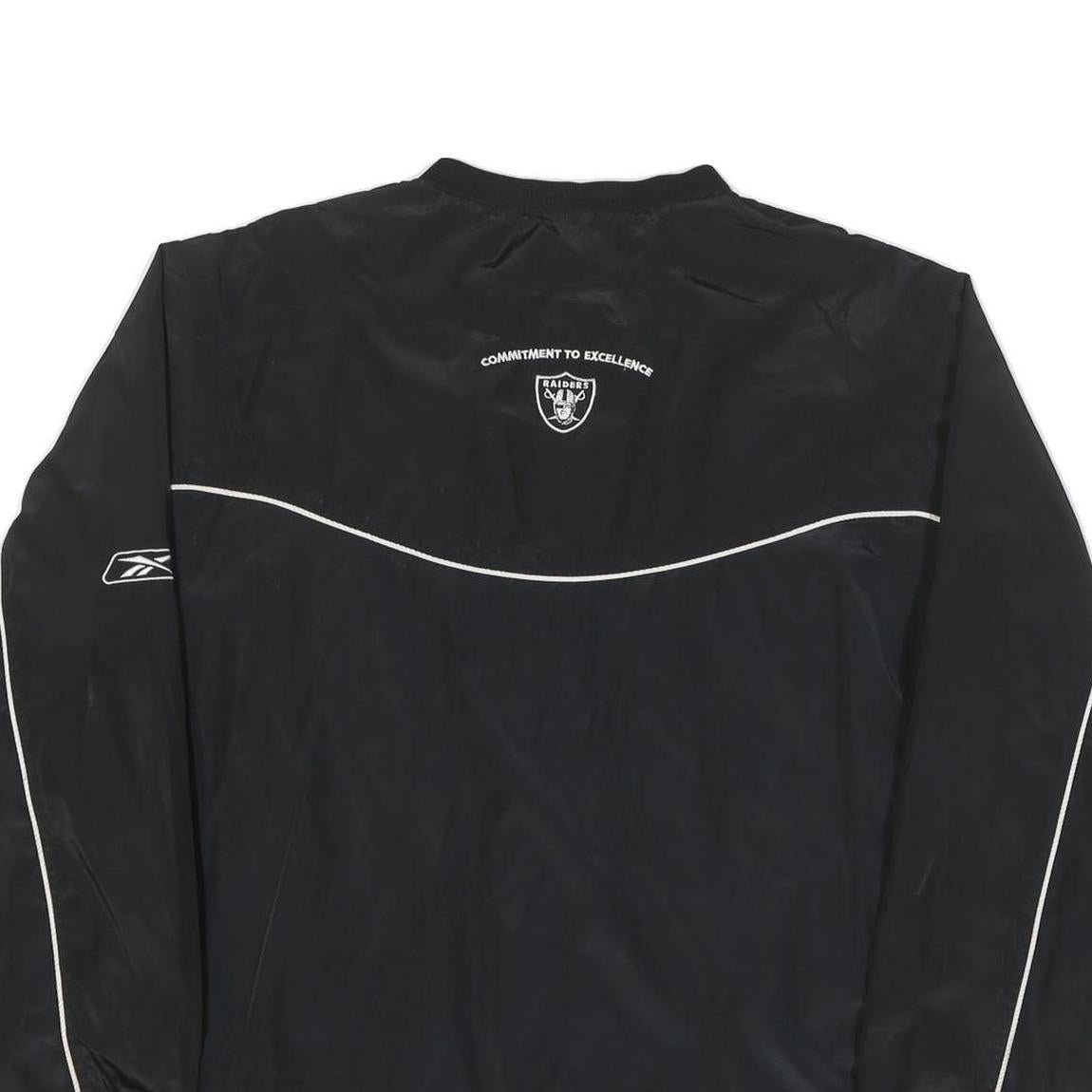 NFL Mens Black Raiders Football Polyester Blend Jacket XL Plain Sportswear