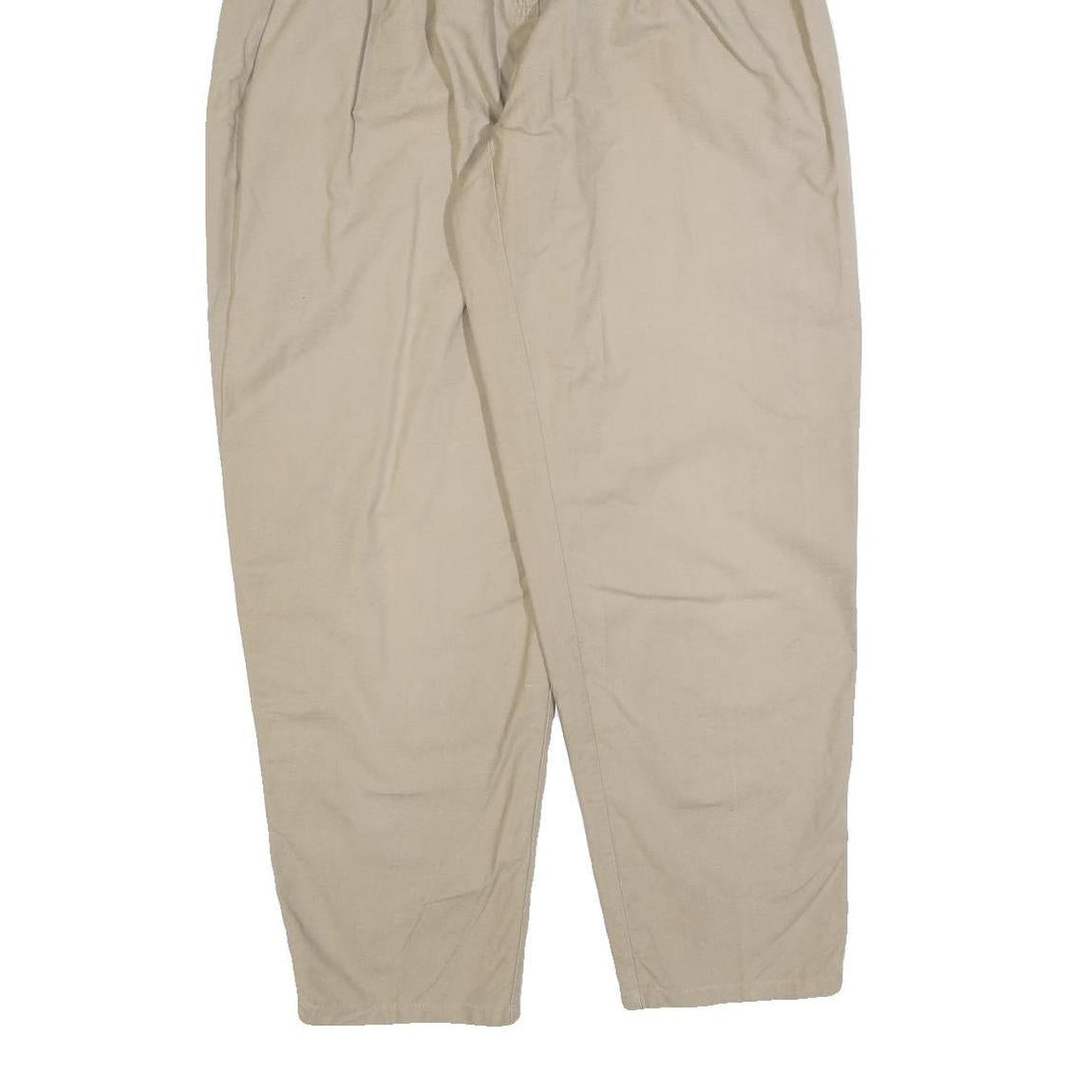 GO-IN Womens Beige Cotton Blend Regular Fit Trousers W30 L28 Classic Casual Wear