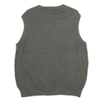 DOCKERS Mens Grey Beige Argyle Cotton Sleeveless V-Neck Jumper L Classic
