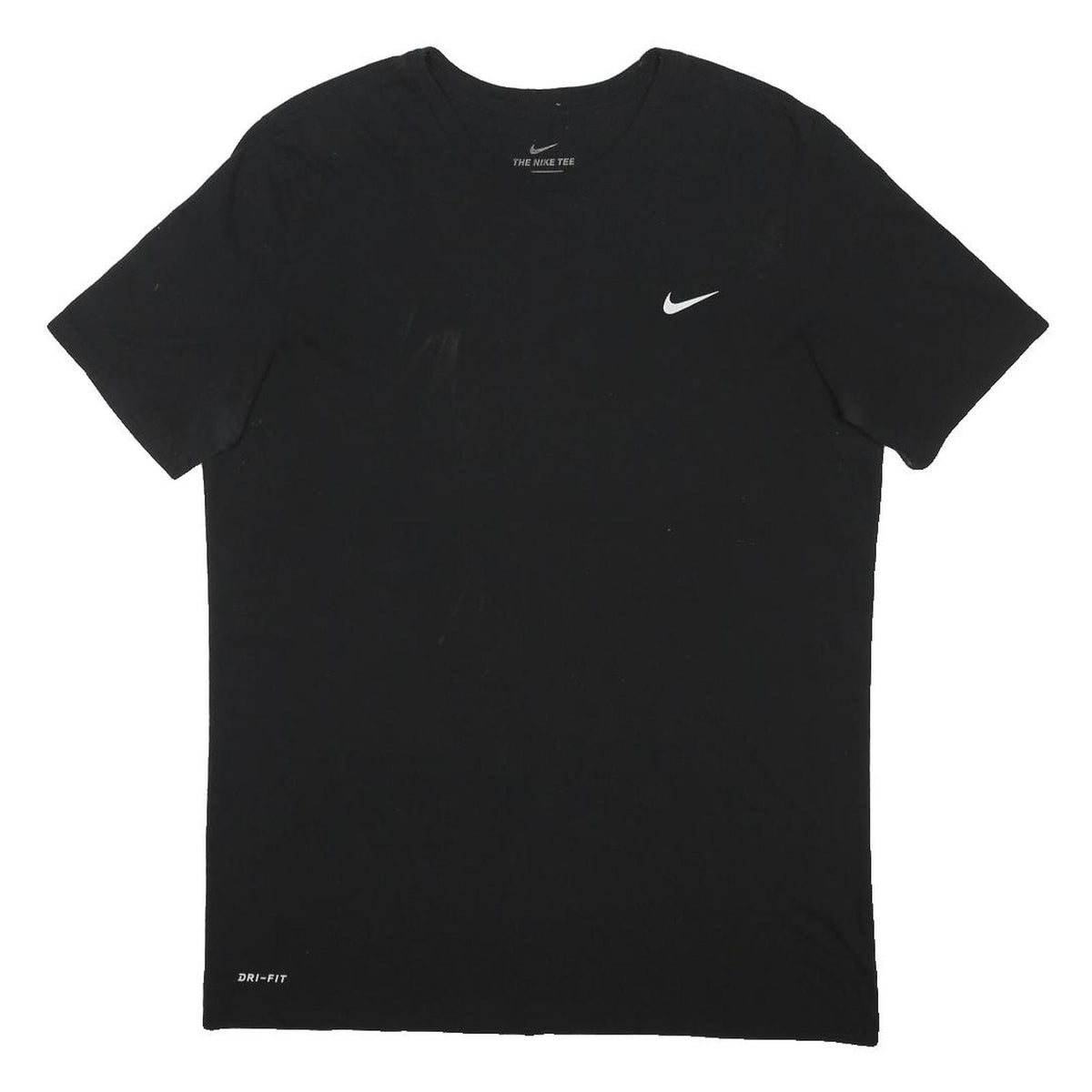 NIKE Mens Black Cotton Blend L Short Sleeve Crew Neck Dri-Fit Sports T-Shirt