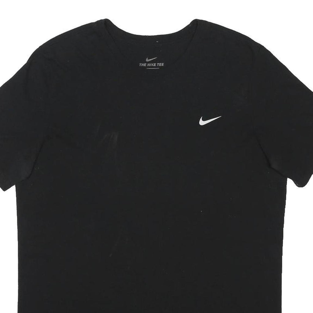 NIKE Mens Black Cotton Blend L Short Sleeve Crew Neck Dri-Fit Sports T-Shirt
