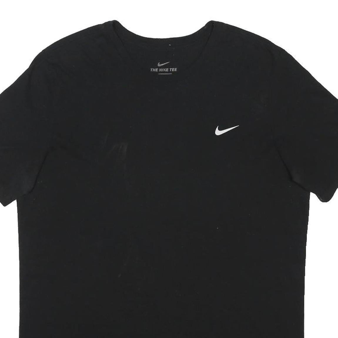 NIKE Mens Black Cotton Blend L Short Sleeve Crew Neck Dri-Fit Sports T-Shirt