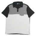 CALVIN KLEIN Mens Black & Grey White Colourblock Short Sleeve Polo Shirt L