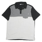 CALVIN KLEIN Mens Black & Grey White Colourblock Short Sleeve Polo Shirt L