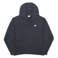 NIKE Womens Black Hoodie L Cotton Blend Classic Logo Pullover Sweatshirt