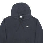 NIKE Womens Black Hoodie L Cotton Blend Classic Logo Pullover Sweatshirt