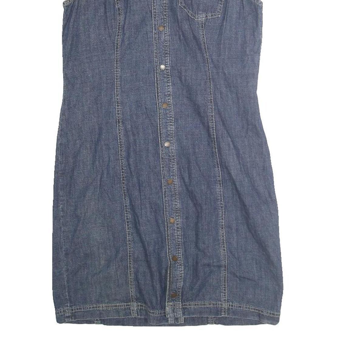 TOMMY JEANS Womens Blue Denim Sleeveless Shirt Dress Cotton Blend S Casual