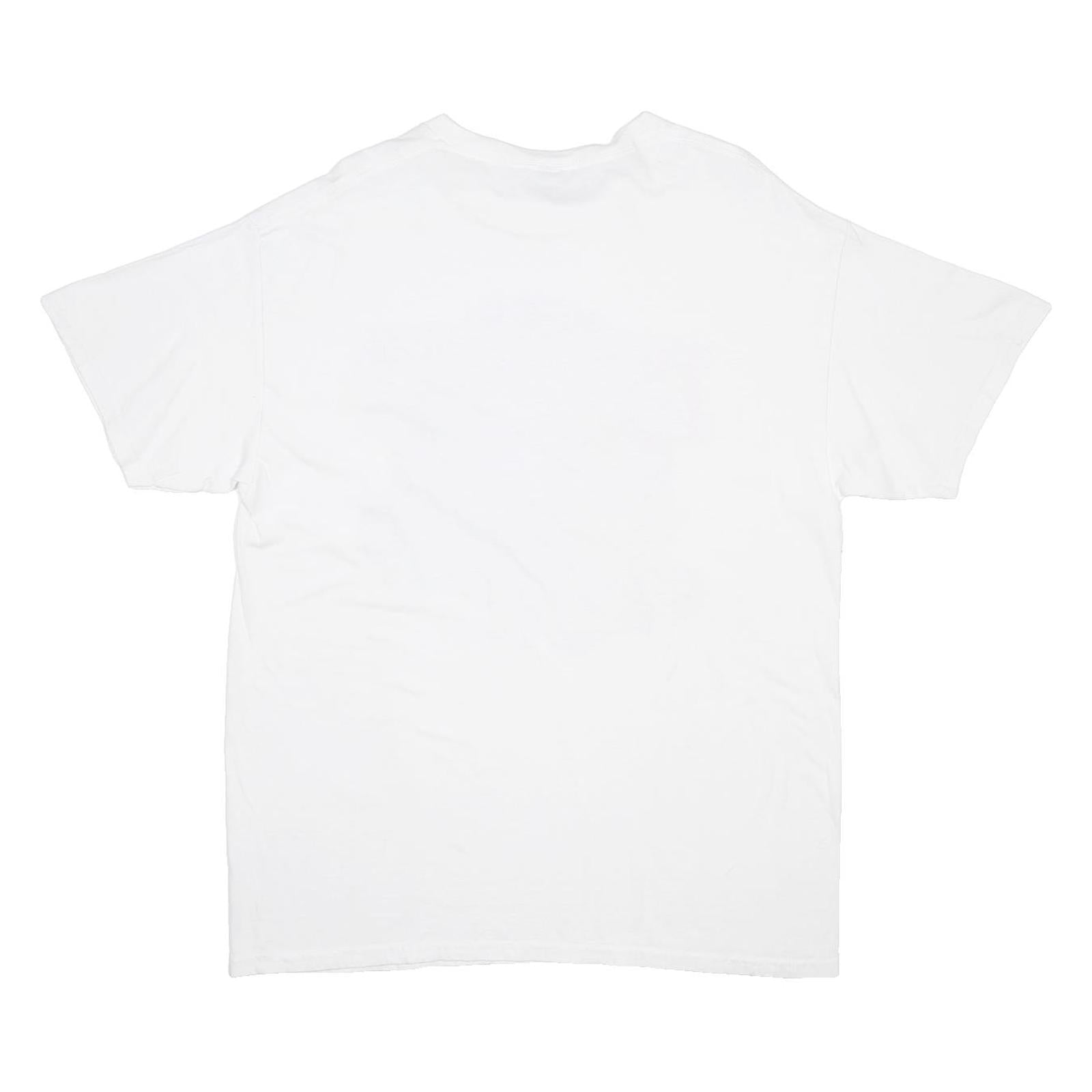 GILDAN Mens White Detroit Graphic T-Shirt L Short Sleeve Crew Neck Casual