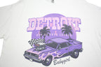 GILDAN Mens White Detroit Graphic T-Shirt L Short Sleeve Crew Neck Casual