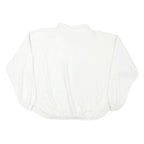 Mens White Sweatshirt Birds Graphic Cotton Blend Collar M Oversized Long Sleeve