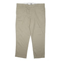 DICKIES Mens Cotton Blend Beige Regular Fit Straight Leg Trousers W46 L31