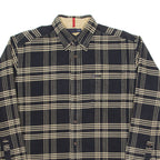 TOMMY HILFIGER Mens Shirt Black Check Long Sleeve L
