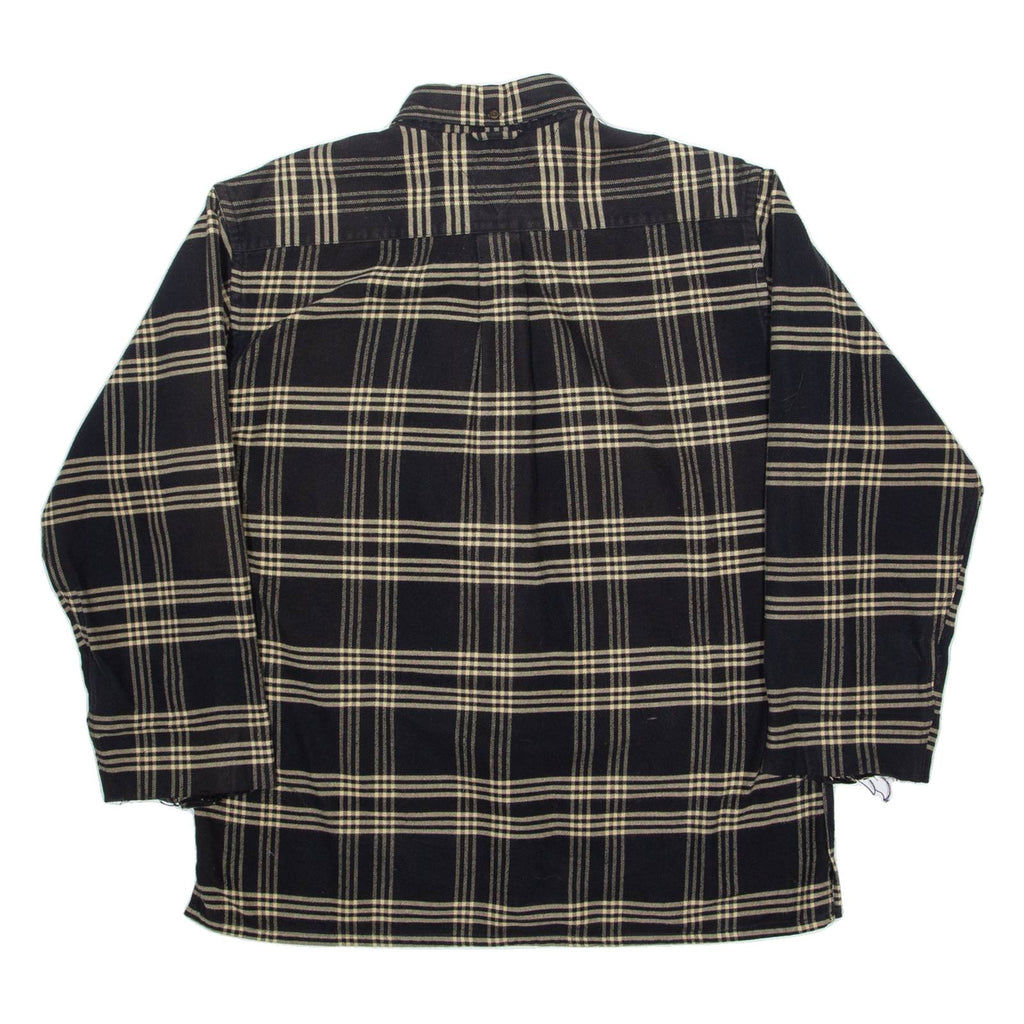 TOMMY HILFIGER Mens Shirt Black Check Long Sleeve L