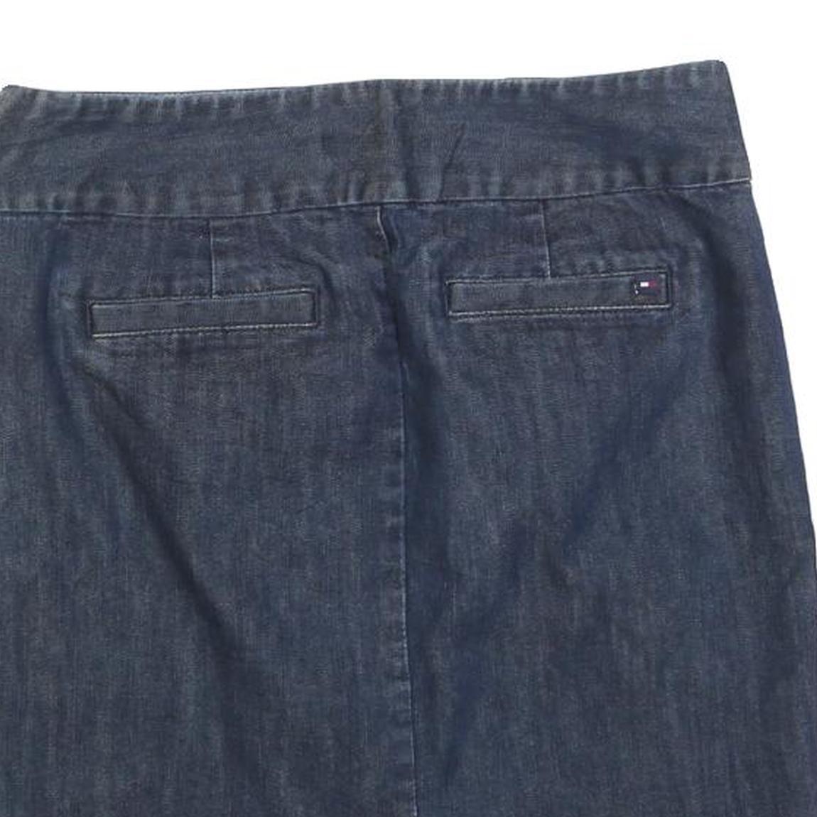 TOMMY HILFIGER Womens Blue Denim Pencil Knee Length Cotton Blend Skirt M Classic