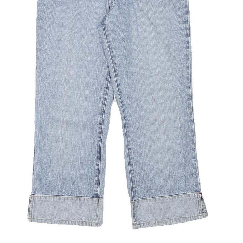 CAPTURE Womens Denim Blue Casual Crop Shorts S W26 Relaxed Fit Cotton Blend