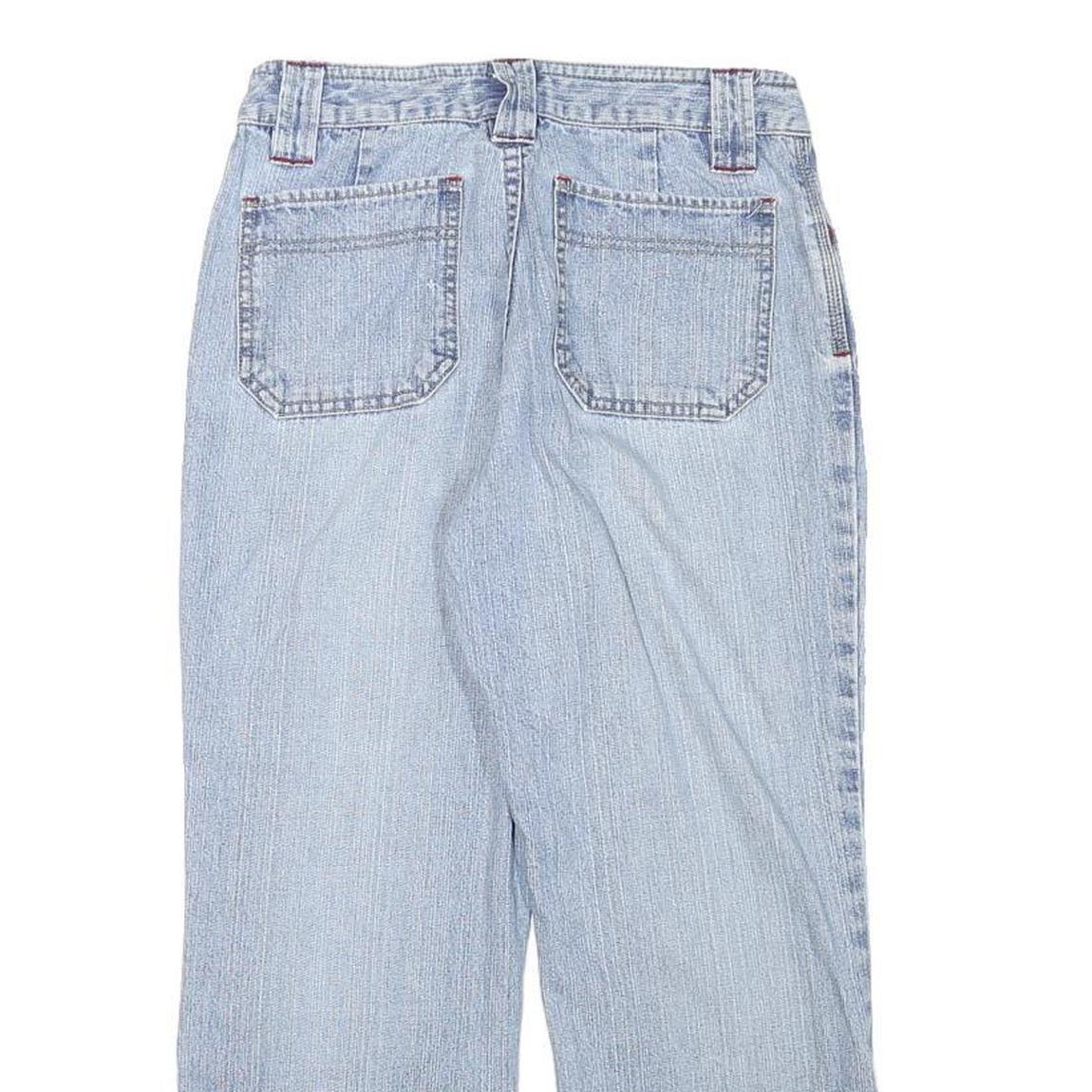 CAPTURE Womens Denim Blue Casual Crop Shorts S W26 Relaxed Fit Cotton Blend