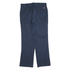 DICKIES Mens Regular Fit Navy Cotton Blend Trousers W34 L30 Workwear Zip Closure