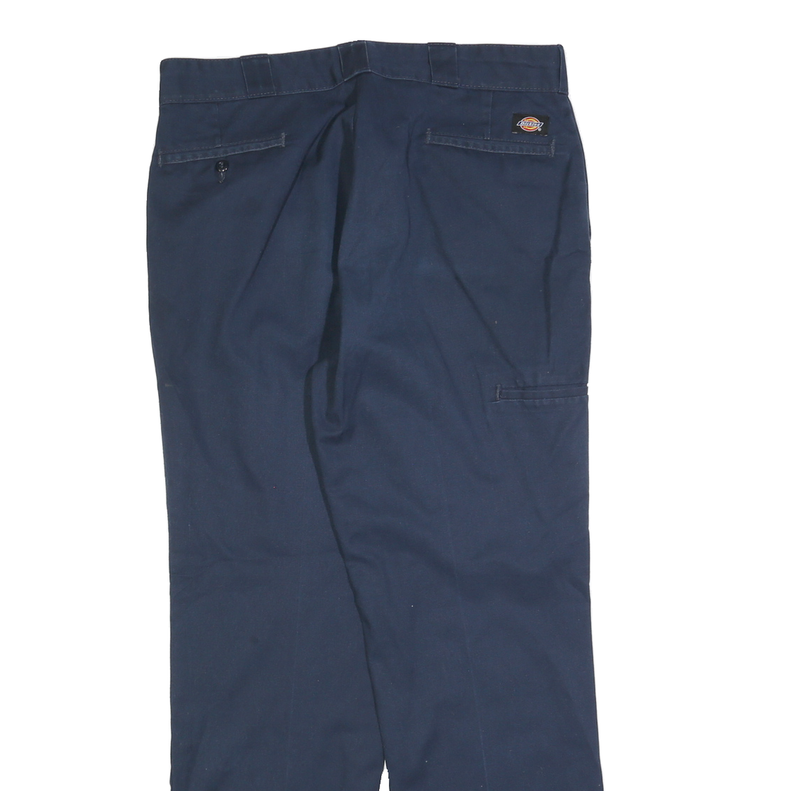 DICKIES Mens Regular Fit Navy Cotton Blend Trousers W34 L30 Workwear Zip Closure