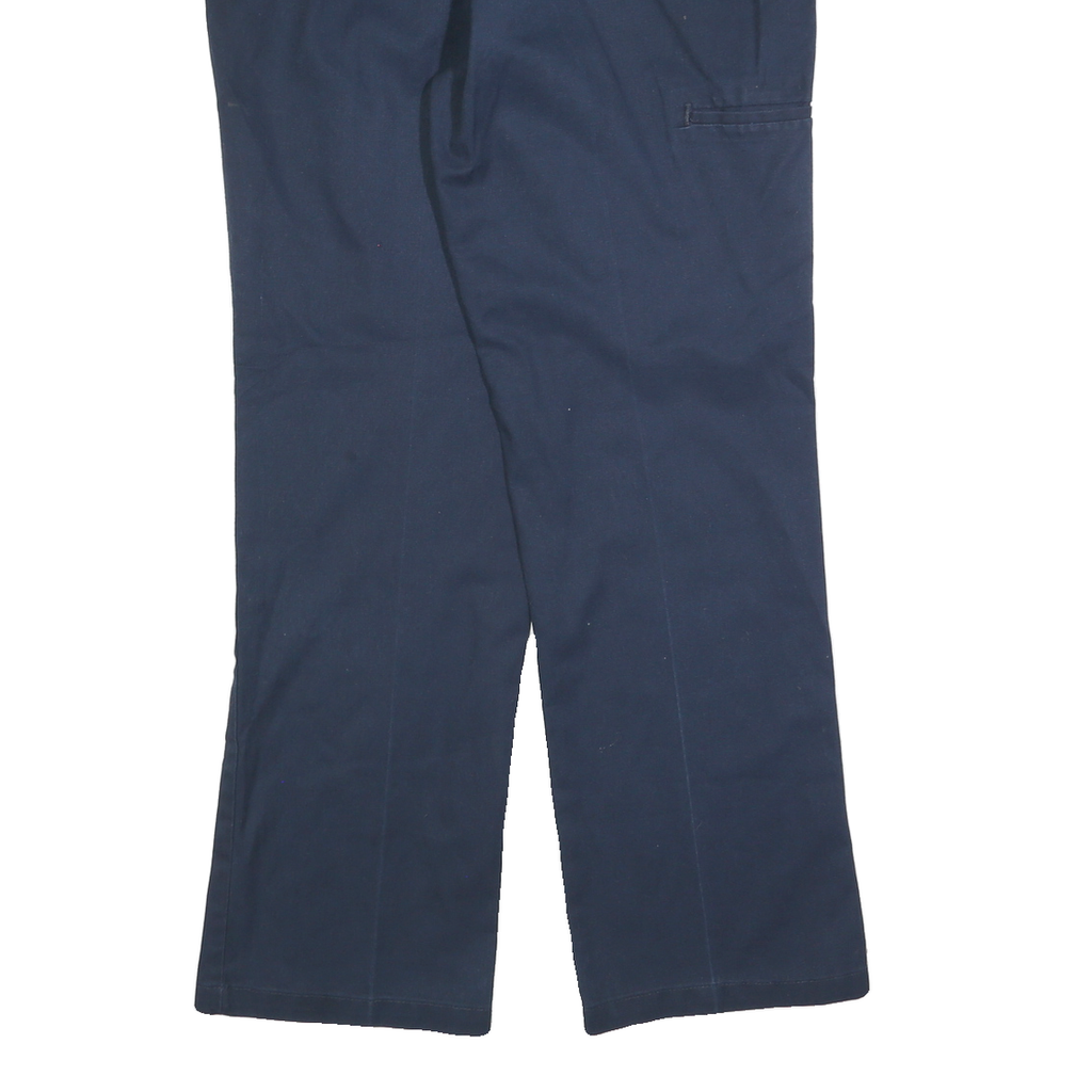 DICKIES Mens Regular Fit Navy Cotton Blend Trousers W34 L30 Workwear Zip Closure