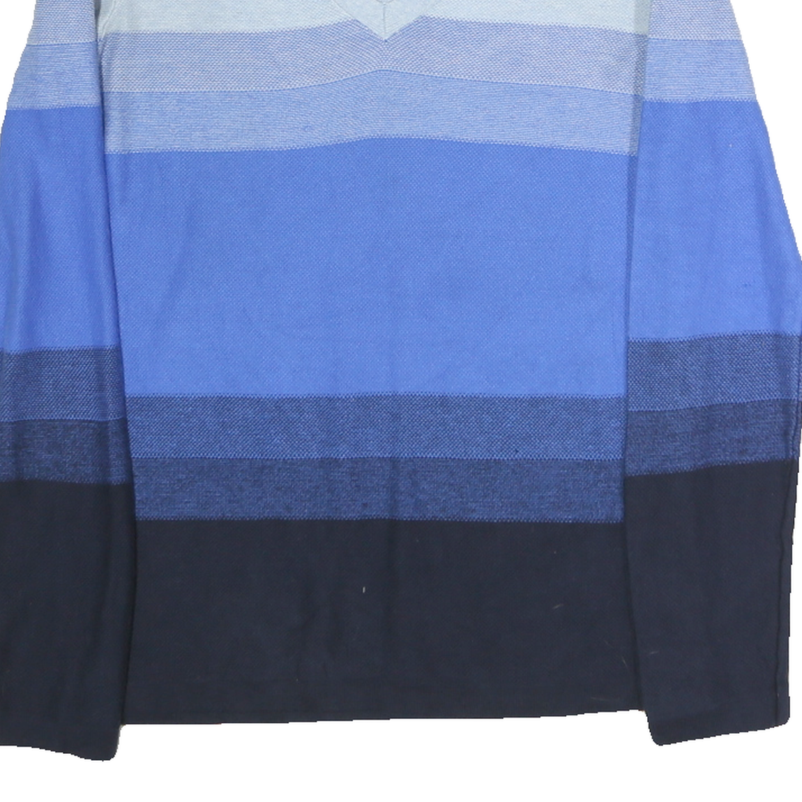 TOMMY HILFIGER Womens Blue & Navy Patterned V-Neck Basic Knit Jumper Size M