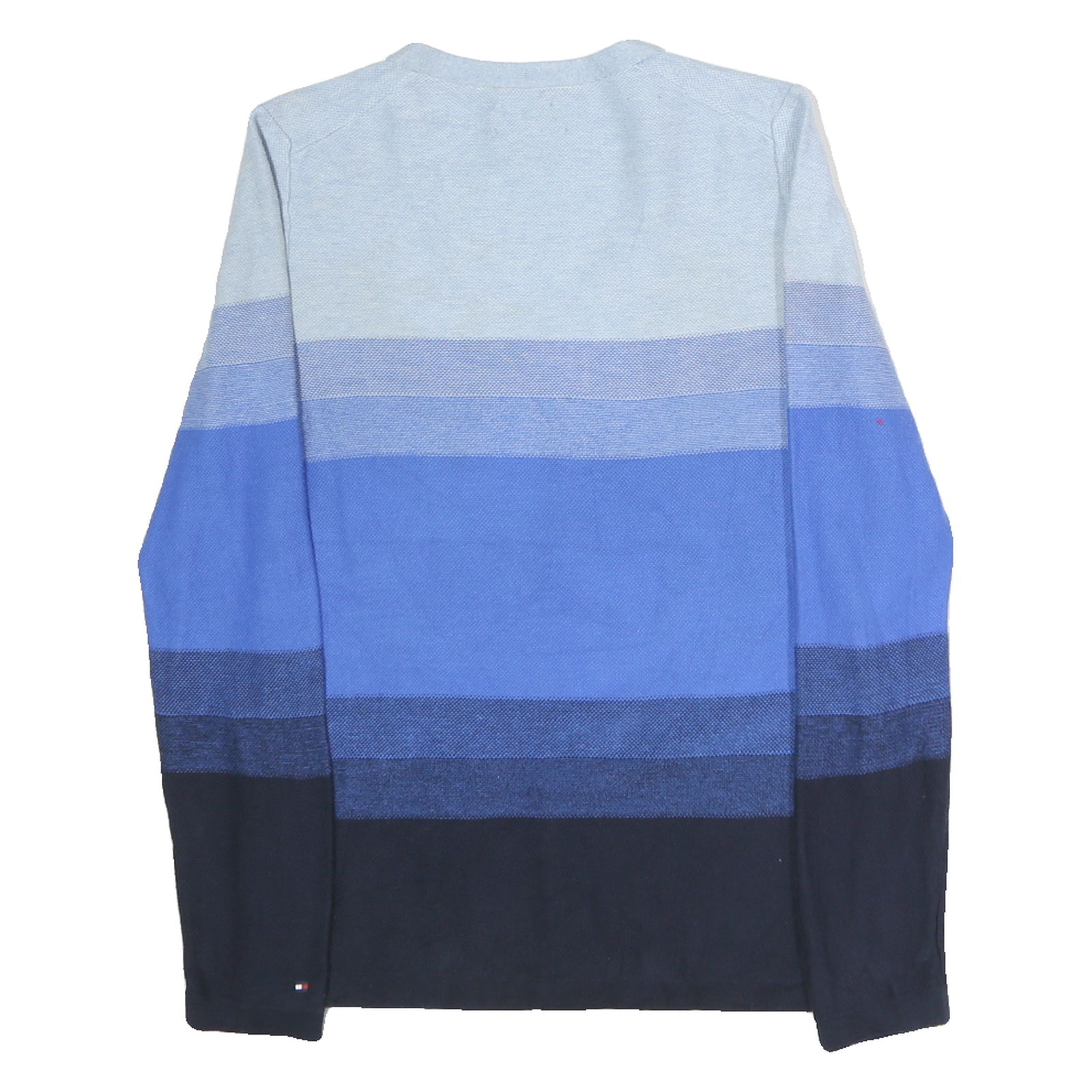 TOMMY HILFIGER Womens Blue & Navy Patterned V-Neck Basic Knit Jumper Size M